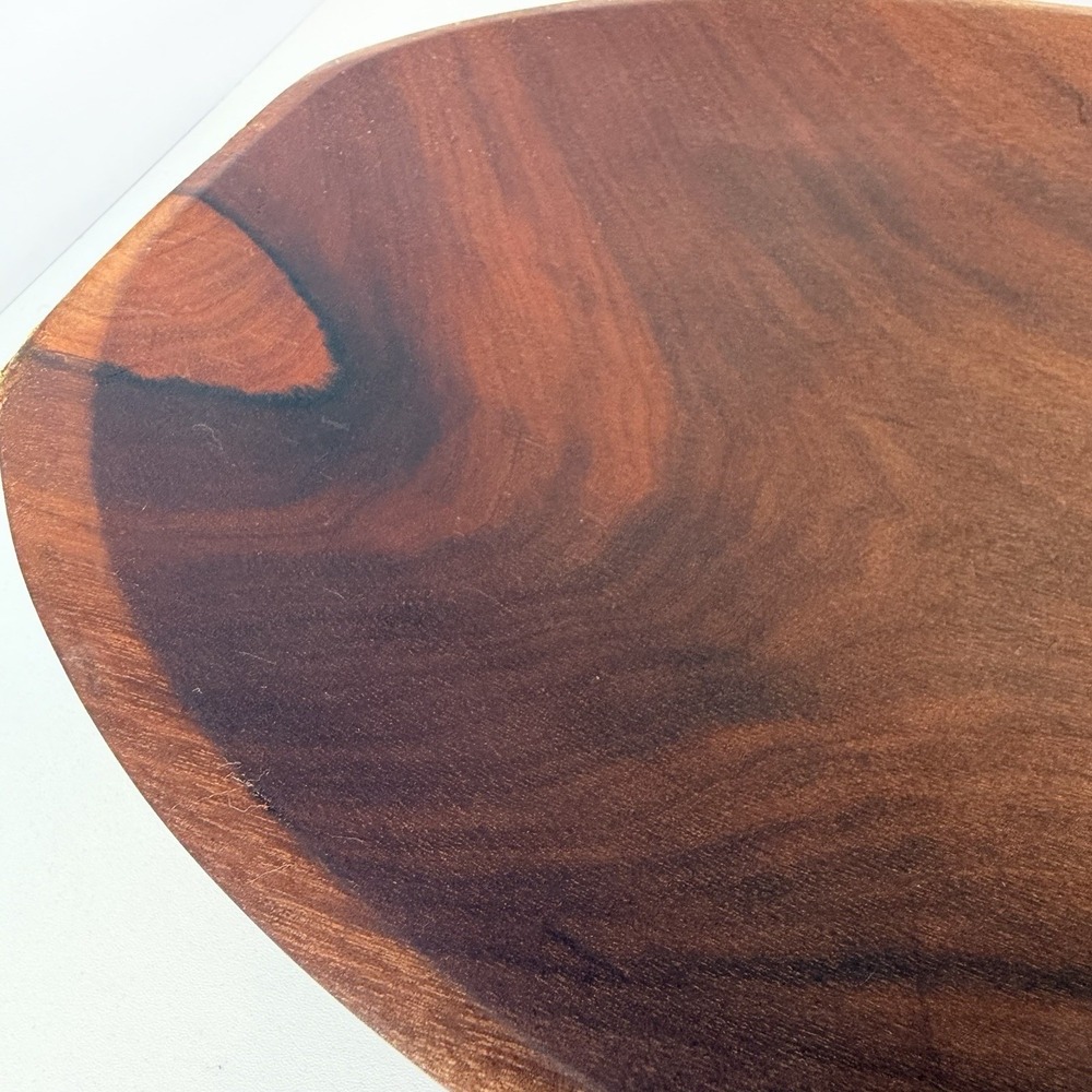 Hand Carved Teak Wood Decorative Bowl Fruit Bowl, Trinket Bowl Minimalist - Picture 5 of 14